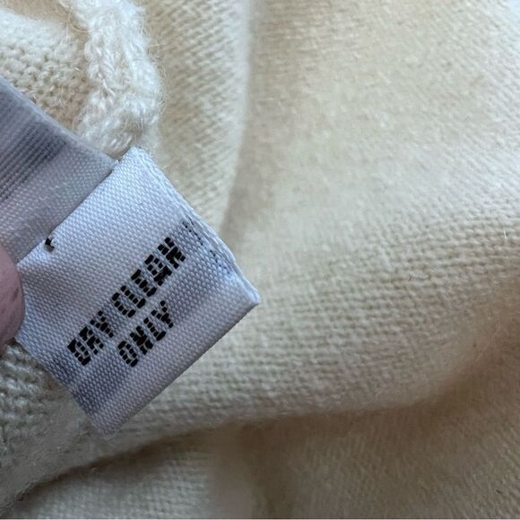 Vintage Kevan Hall Designer Dress Cashmere and Satin Short Sleeve Ivory Cream - Picture 7 of 13